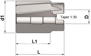 152 UTENSILERIA OSSOLANA Alesatori cilindrico a manicotto in HSSE tipo DIN 219 UNI 6855, elica sinistra 6° forma B a macchina con diametro centesimale a scelta