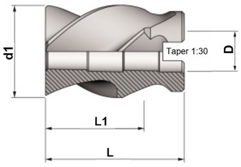 157 UTENSILERIA OSSOLANA Alesatori cilindrici finitori a manicotto in HSSE tipo DIN 219 UNI 6855, elica sinistra 42° forma C a macchina con diametro centesimale a scelta