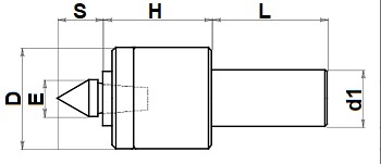 172.400F Rotating live centres with cylindrical shank and without compression stroke for single and multi-spindle lathes with Standard interchangeable insert 60°
