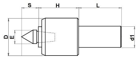 172.600F Rotating live centres with cylindrical shank and without compression stroke for single and multi-spindle lathes with Standard interchangeable insert 60°