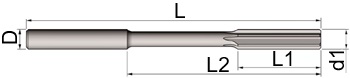 223 UTENSILERIA OSSOLANA Alesatori a macchina in HSSE con diametro a scelta da Dia.2mm a Dia.20mm H7 e taglienti dritti da Z=4 a Z=8, codolo cilindrico