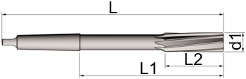280-R UTENSILERIA OSSOLANA Alesatori a macchina in HSSE con rivestimento Futura Nano, diametro a scelta da Dia. 4 a Dia. 32 H7 e taglienti da Z=6 a Z=12 elica sinistra, codolo Cono Morse da CM1 a CM4