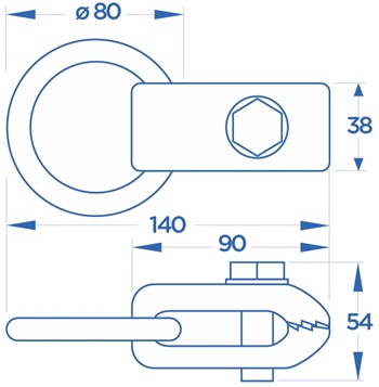 OMCN 297 Morsetto piccolo ganasce di serraggio 54 mm
