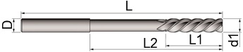 725 UTENSILERIA OSSOLANA Alesatori in metallo duro a macchina H7 con codolo cilindrico h8, micrograna K20 - forma E