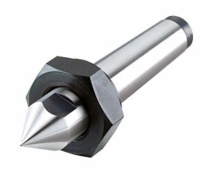 005426 Contropunta fissa Röhm FZS - DIN 807, gambo cono morse 6, con ghiera per estrazione, provvista di piani (SW), in acciaio per utensili