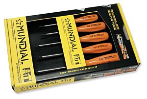 0343.690 SERIE 5 CHIAVI TORX CON FORO CON IMPUGNATURA ACETATO - Scatola cartone