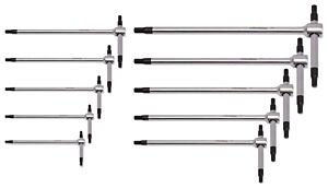 0344.399 SERIE 10 CHIAVI ESAGONO TRE TESTE CON ASTA SCORREVOLE MASCHIO ESAGONALI