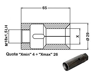 035290 Pinza per Caricatore Cucchi Pietro PB30 - M18x1,5LH - ØEst. 29mm