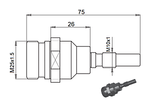 036.000D10 Niplex reduction for barloader collets Iemca and Cucchi with thread right M10x1/M25x1.5