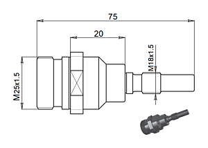 036.000D18 Niplex-Reduktion für Stangenlader-Magazine mit Gewinde M18x1.5/M25x1.5