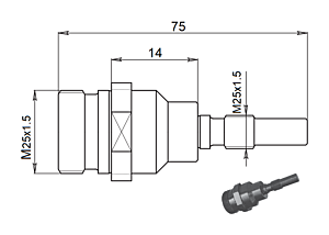 036.000D25 Niplex reduction for barloader collets with thread right M25x1.5/M25x1.5
