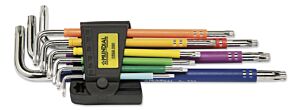 MUNDIAL 0368.090 SERIE 9 CHIAVI TORX ETRA LUNGHE ESTREMITÀ SFERICA - PLASTICATE MULTICOLOR - acciaio chrom-vanadium-molibdeno