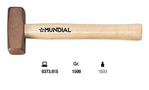 0373.905 MAZZUOLA RAME MUNDIAL Gr.500 - Manico in legno
