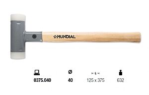 0375.040 MAZZUOLA ANTIRIMBALZO MUNDIAL Ø40 - Misure 125x375mm - Manico legno