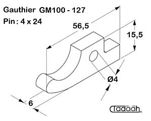 05.03.0111 Nasello per tornio GAUTHIER - GM 100/127 foro 4mm