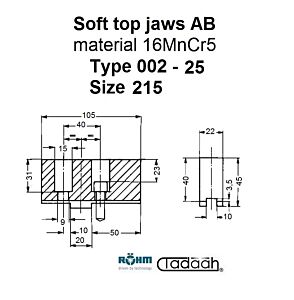 94009 Set griffe tenere standard per autocentrante Röhm DURO-A RC-215