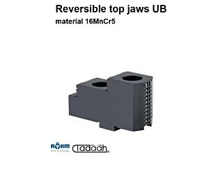 Set of 3 reversible jaws, with hardened tongue and groove, for internal and external clamping, for Röhm DURO-A RC power chuck