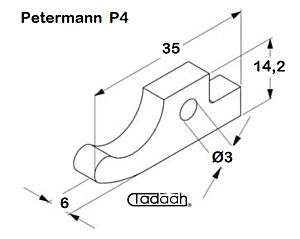 098105 Nasello per tornio 3 mm PETERMANN - P 4