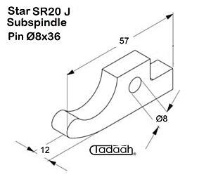 0E0-83-050 Nasello per tornio CNC STAR modello serie SR 20 J - Contromandrino