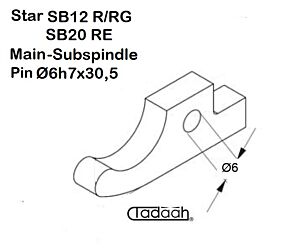 0M0-83-070 Nasello per tornio CNC STAR modello serie SB 12 R, RG, SB 20 RE - Mandrino principale/Mainspindle