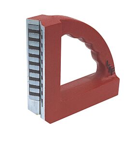 LTF 126.01 Squadra magnetica con cave prismatiche con magneti in ferrite per posizionamento lamiere o tubi da saldare, dimensioni 150x150x50mm, forza magnetica 46kg