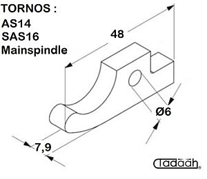 12 149 Nasello per tornio TORNOS AS 14, SAS 16 mandrino principale