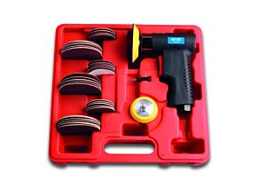 13112700 AIRTEC Kit mini levigatrice pneumatica orbitale modello 237, 2 platorelli velcro, 30 carte abrasive