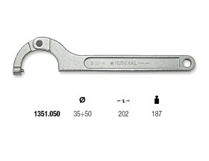 1351.050VERSTECKTER SEKTORSCHLÜSSEL MUNDIAL Ø35÷50 L=202 RUND
