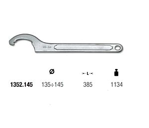 1352.145 CHIAVE A SETTORE FISSA MUNDIAL Ø135÷145 L=385 NASELLO QUADRO
