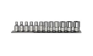 1400.912 SERIE 12 CHIAVI A BUSSOLA 1/4” CON BOCCA ESAGONALE PROFILO FLANK DRIVE - acciaio chrom-vanadium finitura cromata