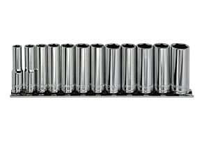 1400.912 SERIE 12 CHIAVI A BUSSOLA 1/4” CON BOCCA ESAGONALE PROFILO FLANK DRIVE - acciaio chrom-vanadium finitura cromata
