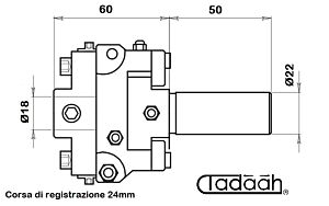 142.322 Portautensili per recessi interni senza pinza per torni automatici  - diametro gambo 22mm