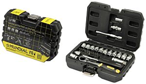 MUNDIAL 1559.014 Valigetta 29 bussole - 1/4” ribassate - con foro passante profilo multiuso
