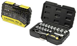 MUNDIAL 1559.014 Valigetta 29 bussole - 1/4” ribassate - con foro passante profilo multiuso