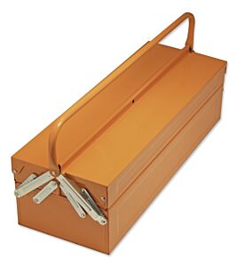 MUNDIAL 1763.030 Cassetta portatile LUNGA in metallo porta attrezzi vuota - 3 scomparti - Misure 550x200x160 mm