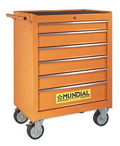 MUNDIAL 1808.710 Carrello tipo STANDARD con piano di lavoro in gomma - 128 utensili - 6 cassetti - Misure 680x460x950mm