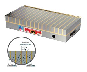 LTF 180.07 Piano magnetico permanente, a doppio magnete per fresatura - 600x300x61mm - Forza magnetica 33020Kg - 324000N