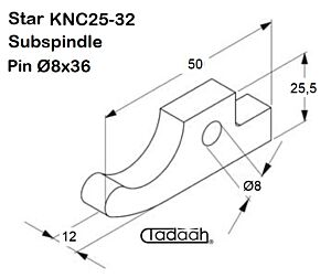 202-32-230/250 Nasello per tornio CNC STAR modello serie KNC 25, KNC 32 - Contromandrino