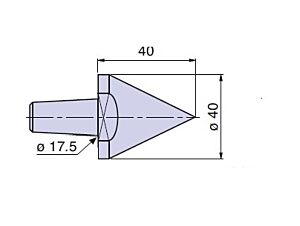 20204 Nuova PTM Cuspide intercambiabile per contropunte fissa e rotante, cono morse 4/5, Lung.40mm, Dia.40mm
