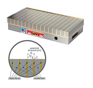 LTF 202.27 Piani magnetici permanenti, con magneti in neodimio, per pezzi di piccole dimensioni 500x300x61 - Forza magnetica 22930 Kg 225000 N