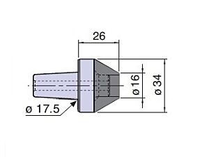 20914W Nuova PTM Cuspide intercambiabile con inserto in metallo duro per contropunte fissa e rotante, cono morse 4/5, Lung.26, Ø16 - Ø34