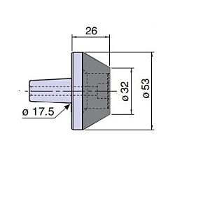 20934W Nuova PTM Cuspide intercambiabile con inserto in metallo duro per contropunte fissa e rotante, cono morse 4/5, Lung.26, Ø32 - Ø53