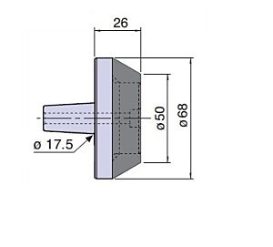 20944W Nuova PTM Cuspide intercambiabile con inserto in metallo duro per contropunte fissa e rotante, cono morse 4/5, Lung.26, Ø50 - Ø68