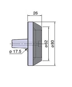 20954W Nuova PTM Cuspide intercambiabile con inserto WIDIA per contropunte fissa e rotante, cono morse 4/5, Lung.26, Ø62 - Ø80