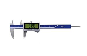 VG215-717 Digitaler Messschieber mit XXL-Großanzeige, Messbereich 0-150mm - Rundes Tiefenmass - IP67 - Schnabellänge 40mm - Spitzen mm 16mm
