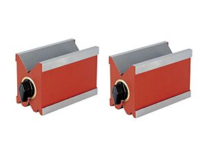 LTF 217.02 Coppia prismi magnetici per operazioni di rettifica, misurazione e controllo di pezzi da lavorare, dimensioni singolo prisma 130x70x85mm, forza magnetica 1176N