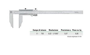 RUPAC 2320756 Calibro a corsoio analogico da officina Serie MicroMet PLUS, esecuzione monoblocco, campo di misura 0-750mm, L=1135mm