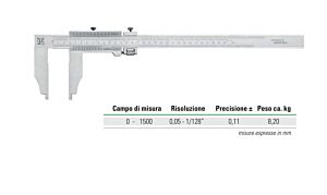 RUPAC 2321506 Calibro a corsoio analogico da officina Serie MicroMet PLUS, esecuzione monoblocco, campo di misura 0-1500mm, L=1850mm
