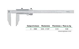 2322002 RUPAC Calibro a corsoio analogico da officina Serie MicroMet PLUS, esecuzione monoblocco, campo di misura 0-2000mm