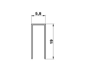 2405319 Punti metallici/graffette metalliche per graffatrice 5.000 pezzi, punti tipo 90 - Lunghezza 19mm